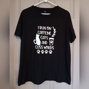 SHEIN Curve Short Sleeve Women's "I Run On" T-Shirt - Size 0XL